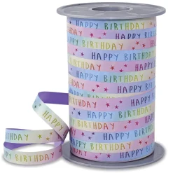 Ruban Cadeau "Rainbow Birthday" Pastel 10mm, 200 M-DecoWoerner Sale