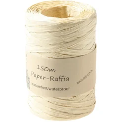 Ruban De Raphia écologique En Matériau Dégradable 7 Mm 150 M Crème-DecoWoerner Best