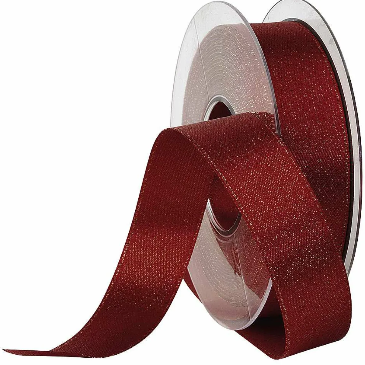 Ruban De Satin à Paillettes, 25 Mm, 20 M, Bordeaux-DecoWoerner