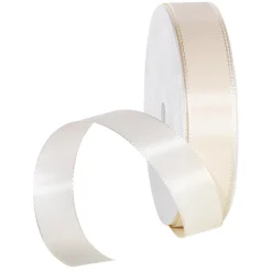 Ruban De Taffetas Avec Lisière Tissée 25 Mm, 50 M, Crème-DecoWoerner Discount