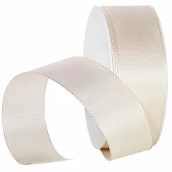Ruban De Taffetas Avec Lisière Tissée 40 Mm, 50 M, Crème-DecoWoerner New