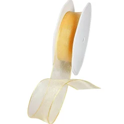 Ruban En Crêpe De Chine Avec Fil De Fer Dé Larg. 25 Mm-DecoWoerner Outlet