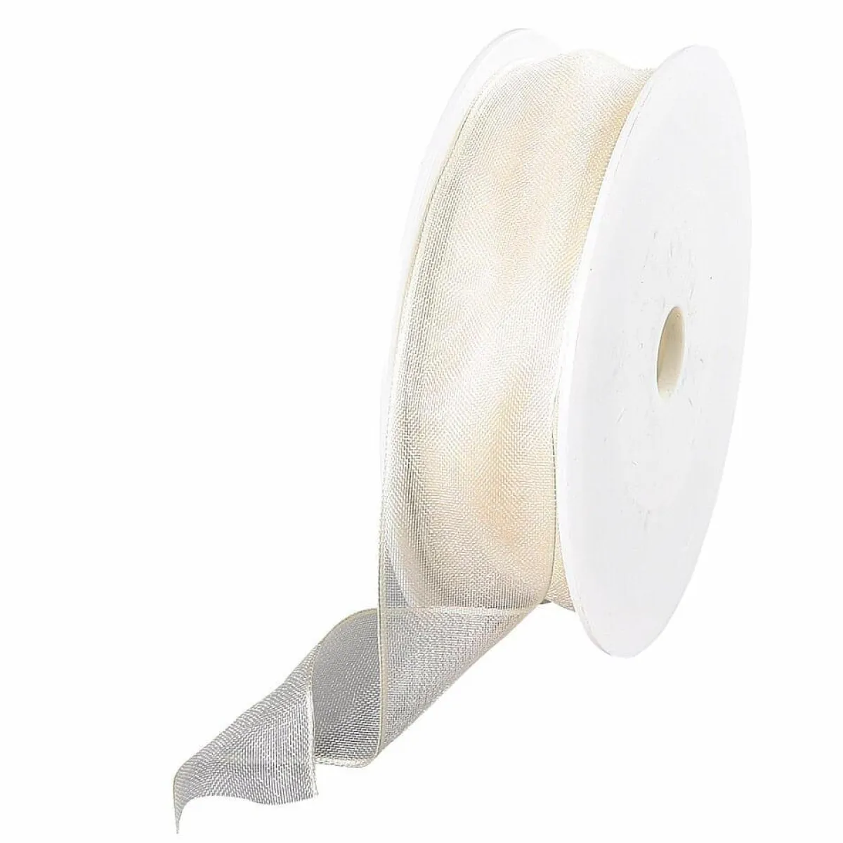 Ruban En Crêpe De Chine Avec Fil De Fer Crème Larg. 25 Mm-DecoWoerner Hot