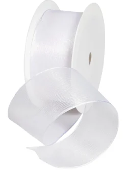 Ruban En Crêpe De Chine Avec Fil De Fer Larg. 40 Mm-DecoWoerner Outlet