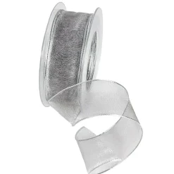 Ruban En Crêpe De Chine Avec Fil De Fer Larg. 40 Mm-DecoWoerner Online