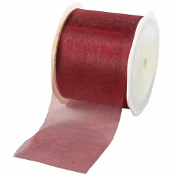 Ruban En Crêpe De Chine Bordeaux Larg. 70 Mm-DecoWoerner