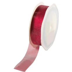 Ruban En Crêpe De Chine Bordeaux Larg. 25 Mm-DecoWoerner New