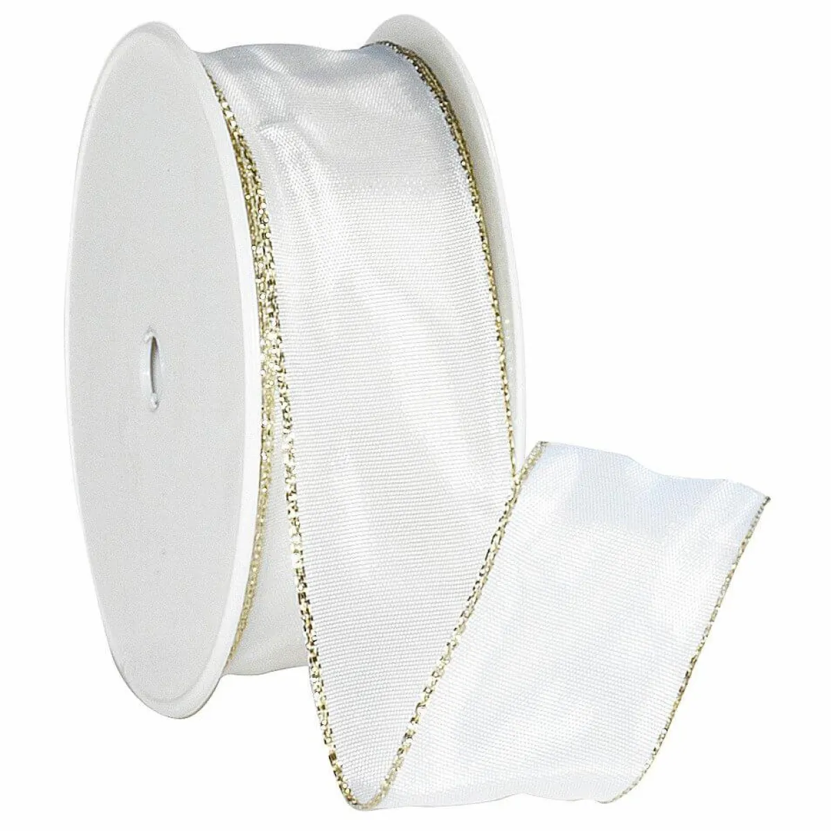 Ruban En Tissu Av. Bord En Fil De Fer, Crème-DecoWoerner Online