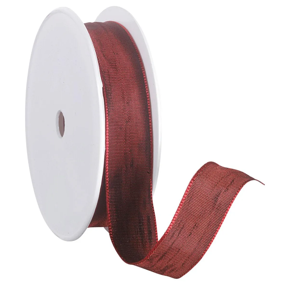 Ruban En Tissu Av. Bord En Fil De Fer, Bordeaux, Larg. 25 Mm-DecoWoerner Discount