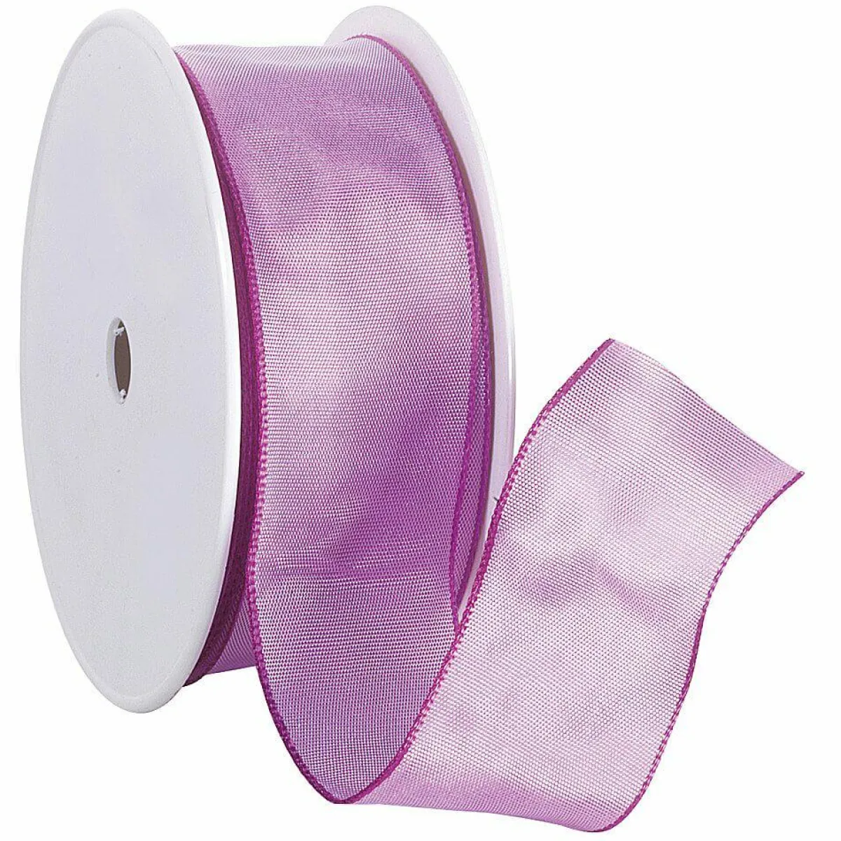 Ruban En Tissu Av. Bord En Fil De Fer, Pink, Larg. 40 Mm-DecoWoerner Best