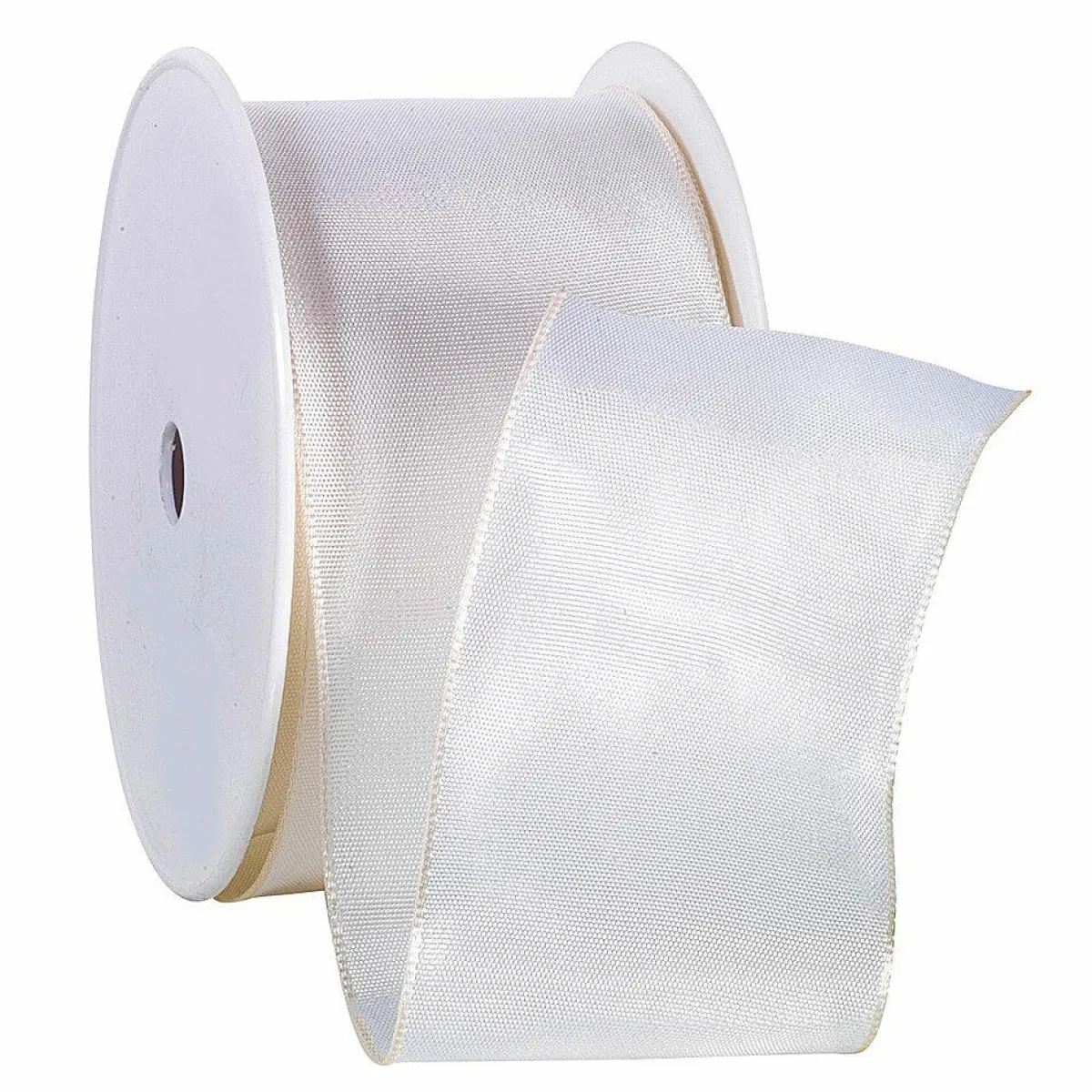 Ruban En Tissu Av. Bord En Fil De Fer, Crème, Larg. 60 Mm-DecoWoerner