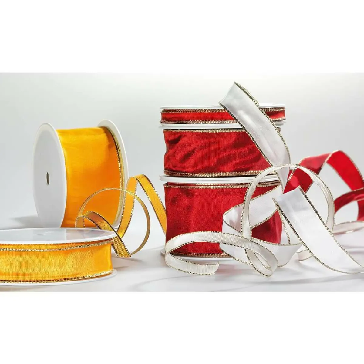 Ruban En Tissu Avec Bord Doré, 40 Mm, 25 M,-DecoWoerner Sale