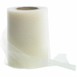 Ruban En Tulle Larg. 100 Mm, Crème-DecoWoerner New