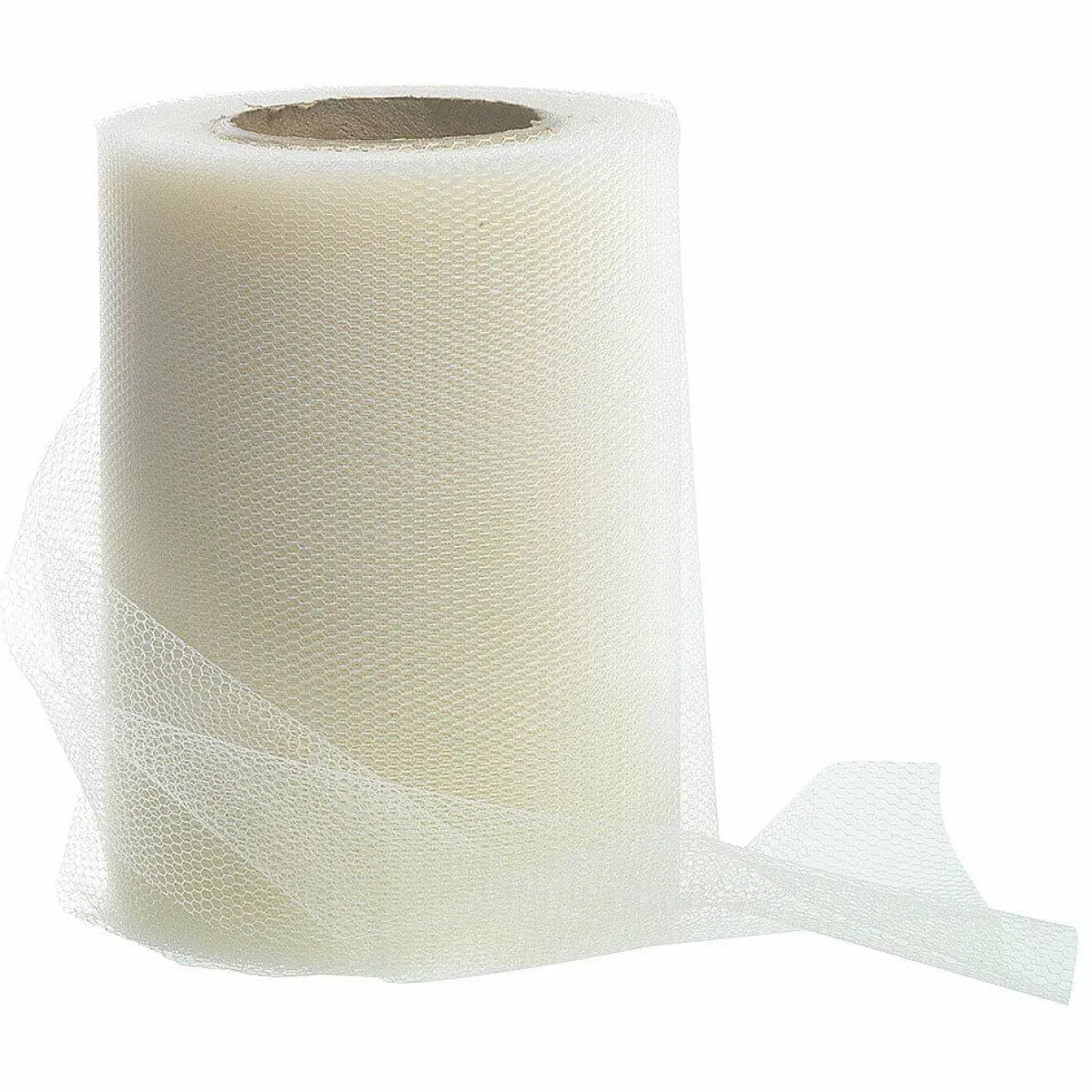 Ruban En Tulle Larg. 100 Mm, Crème-DecoWoerner New