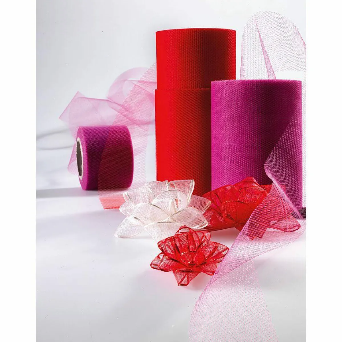 Ruban En Tulle Larg. 100 Mm, Pink-DecoWoerner Outlet