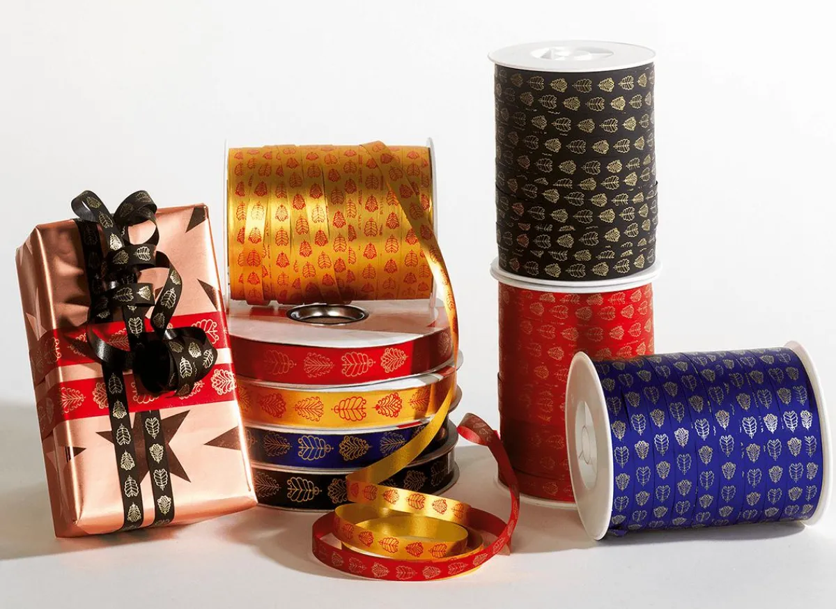 Ruban Poly "Ornement Feuille", 19 Mm,-DecoWoerner Online