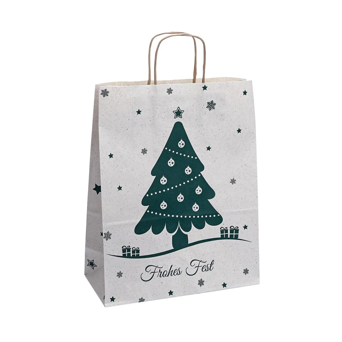 Sac Cabas Sapin De Noël, Papier D'herbe, 34 X 26 X 12 Cm, 50 Pièces-DecoWoerner