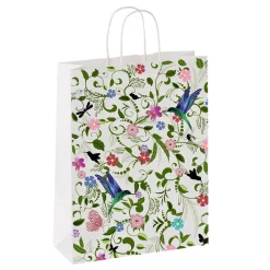Sac Cadeau En Papier Kraft "Colibri" 24 X 32 X 11 Cm 50 Pièces-DecoWoerner Sale