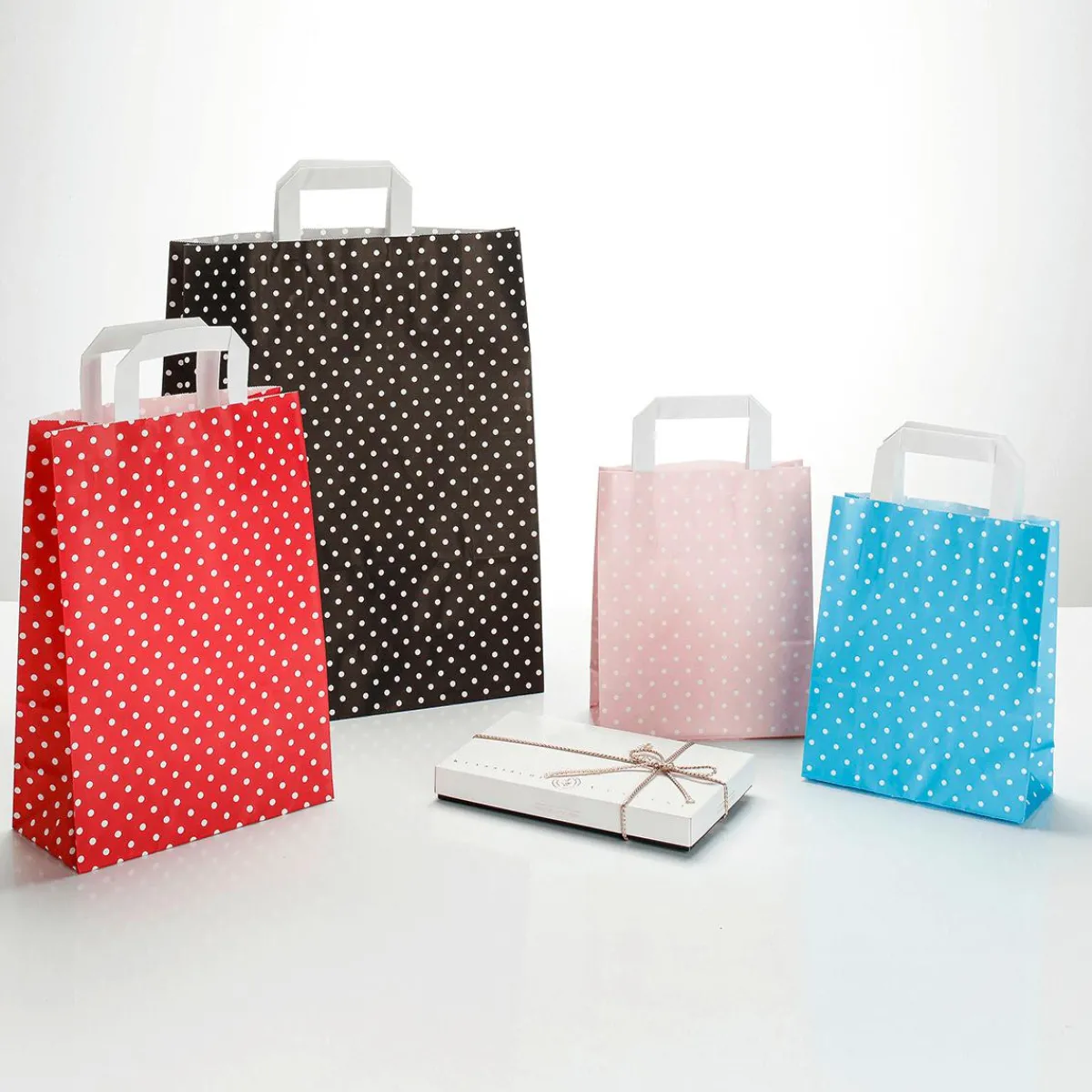 Sac En Papier Kraft "Petits Points" 22 X 18 Cm, Pastel-DecoWoerner Sale