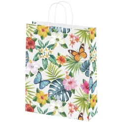 Sac En Papier Kraft "Tropical" 35 X 26 X 12 Cm-DecoWoerner Outlet
