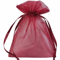 Sachet En Organza 18 Cm, 50 Pces, Bordeaux-DecoWoerner Online