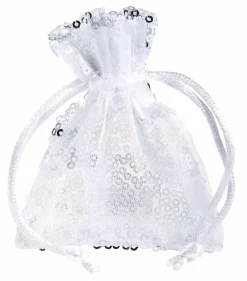 Sachet En Organza à Paillettes 10 Cm, 10 Pces,-DecoWoerner
