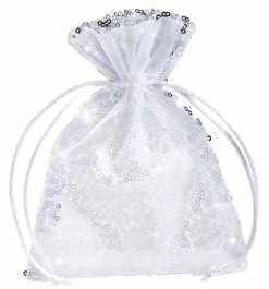 Sachet En Organza à Paillettes 18 Cm, 10 Pces,-DecoWoerner Discount