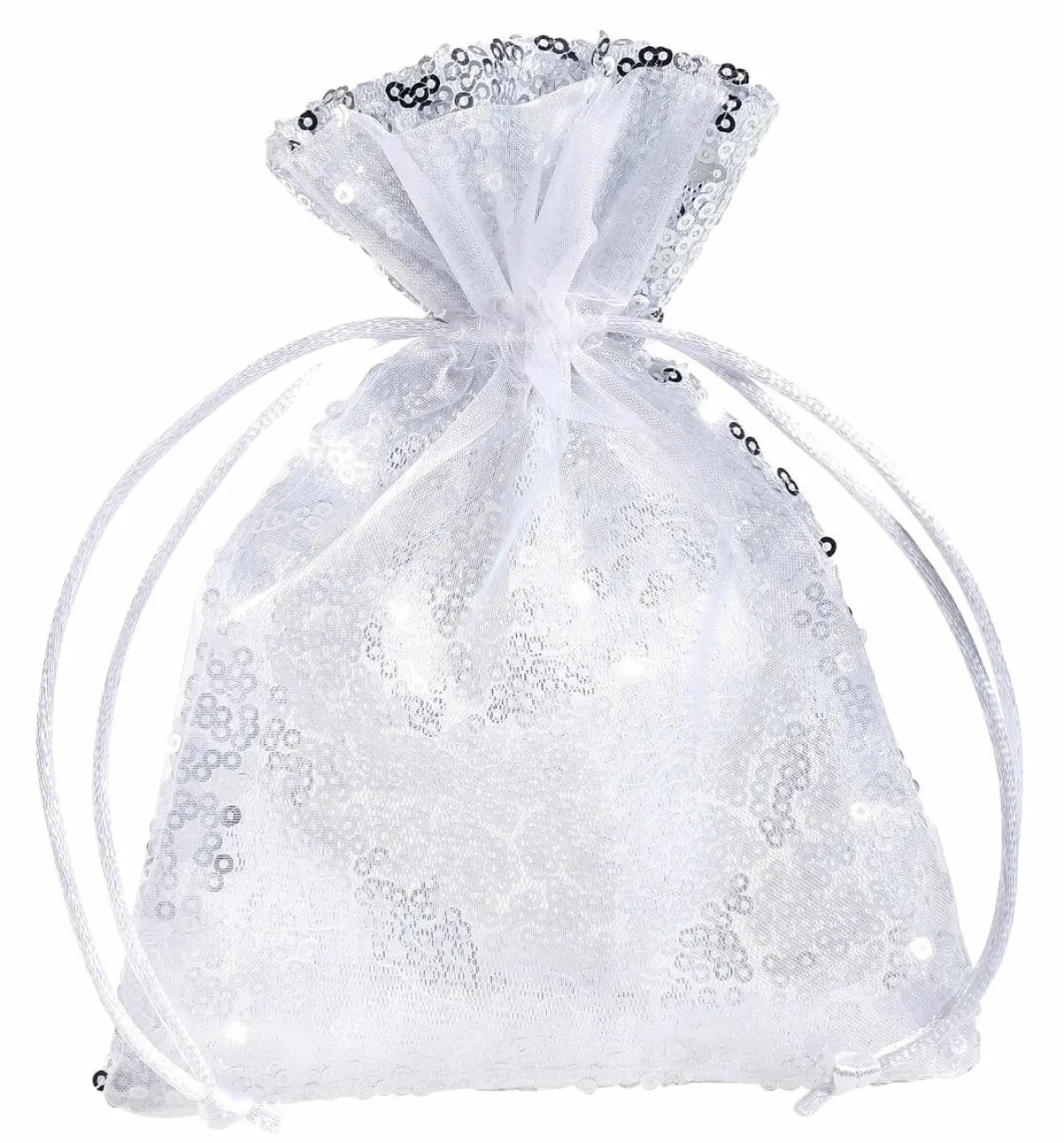 Sachet En Organza à Paillettes 18 Cm, 10 Pces,-DecoWoerner Discount