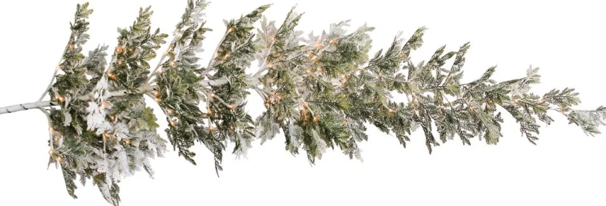 Sapin De Noël Artificiel Suspendu Cèdre Avec Aiguilles Givrées Et LED 300 Cm-DecoWoerner Sale
