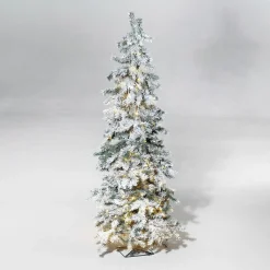 Sapin D'hiver, Sapin Artificiel En Luvi Enneigé Avec Lumière LED, 160 Cm-DecoWoerner Hot