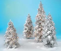 Sapin D'hiver, Sapin Artificiel En Luvi Enneigé Avec Lumière LED, 160 Cm-DecoWoerner Hot