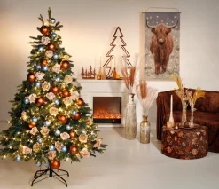 Sapin Silhouette Avec Patine Inox 27 Cm Brun-DecoWoerner