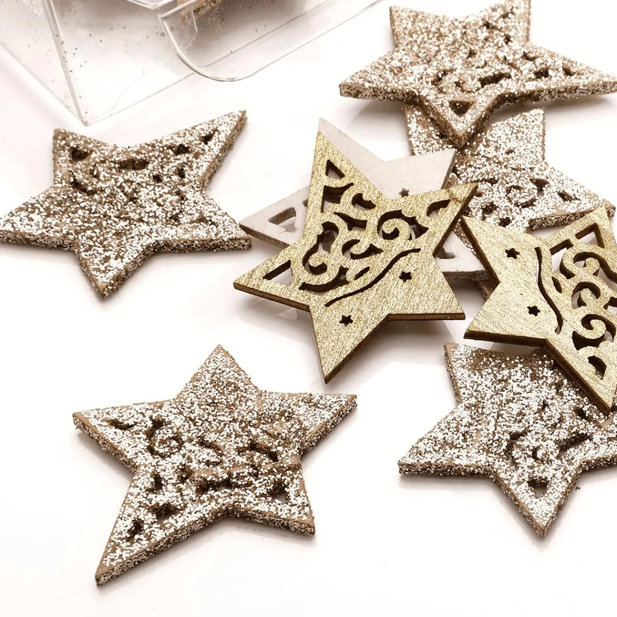 Saupoudrage étoiles En Bois 72 Pièces 4 Cm-DecoWoerner Outlet