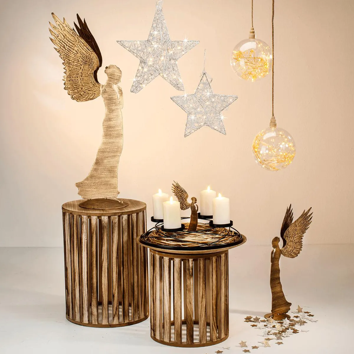 Saupoudrage étoiles En Bois 72 Pièces 4 Cm-DecoWoerner Outlet