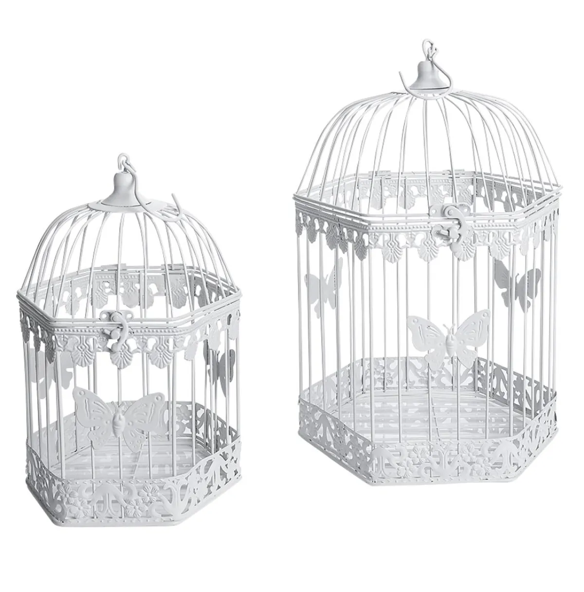 Set Décoratif De Cages à Oiseaux 2 Pcs. 48x26x23 Cm / 41x21x18 Cm-DecoWoerner