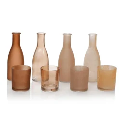 Set De 4 Porte-bougies à Réchaud En Verre Brun 7 X 8 Cm-DecoWoerner Discount