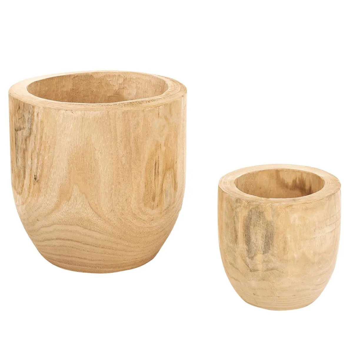 Set De Casseroles En Bois 16 - 26 Cm De Haut 2 Pièces-DecoWoerner New