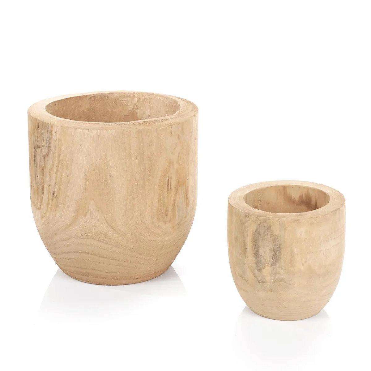 Set De Casseroles En Bois 16 - 26 Cm De Haut 2 Pièces-DecoWoerner New