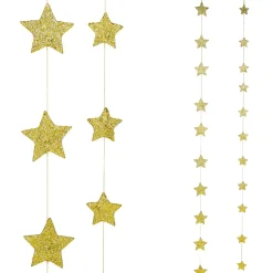 Set De Guirlandes D'étoiles 2D, Or, 2pcs.-DecoWoerner Outlet