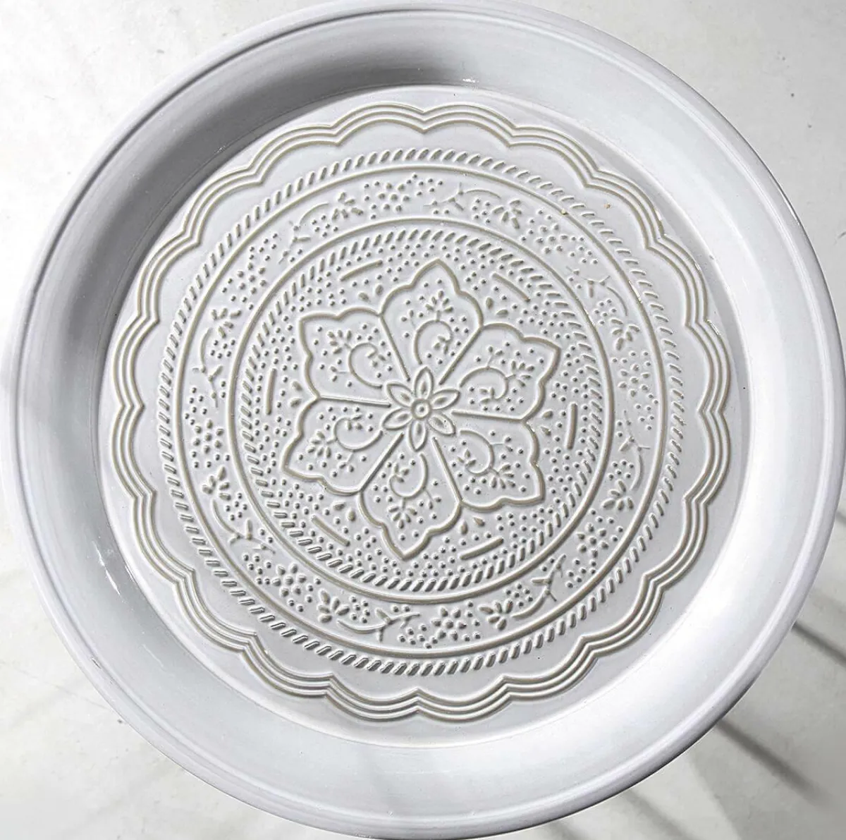Set De Table D'appoint Blanc Rond En Métal-DecoWoerner Sale