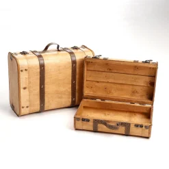 Set De Valises Décoratives 2 Pièces 18 X 29 X 40 Cm Beige-DecoWoerner Best