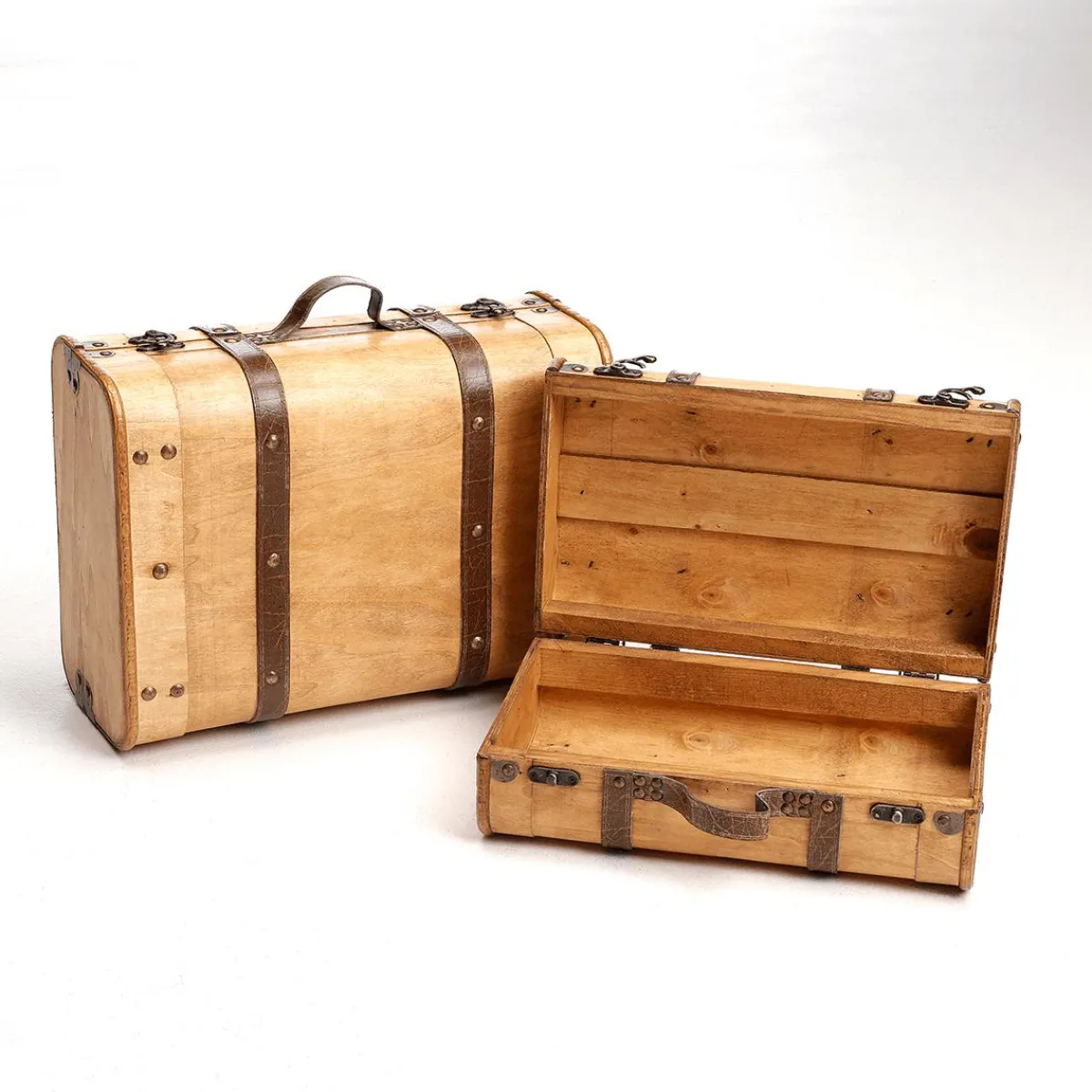 Set De Valises Décoratives 2 Pièces 18 X 29 X 40 Cm Beige-DecoWoerner Best