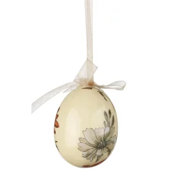 Set D'oeufs De Pâques, 5 Cm & Marron Avec Motif De Fleurs & Noeud 8pcs.-DecoWoerner