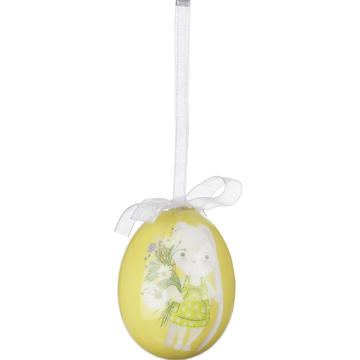 Set D'oeufs De Pâques à Suspendre En Mousse, Jaune Avec Motif De Lapin Et Noeud 8pcs.-DecoWoerner Clearance