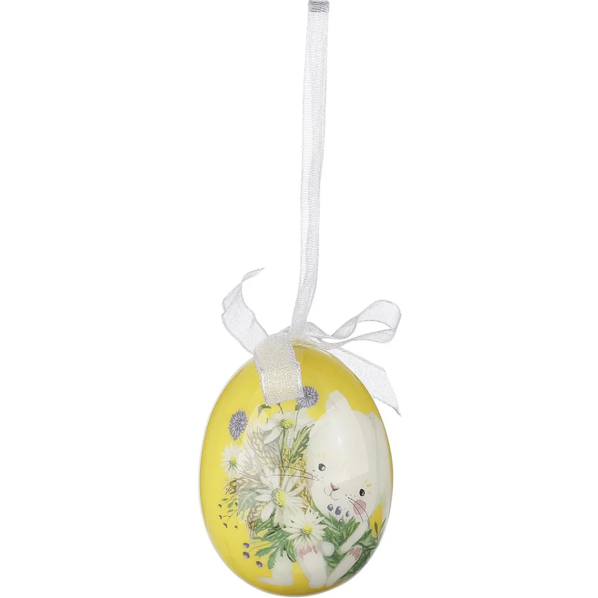 Set D'oeufs De Pâques à Suspendre En Mousse, Jaune Avec Motif De Lapin Et Noeud 8pcs.-DecoWoerner Clearance