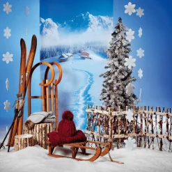 Skis Déco En Bois, Long. 90 Cm-DecoWoerner New