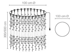 Suspension Chaîne Lumineuse à LED 24V Pour L’int., 1200 LED, 500 X 100 Cm-DecoWoerner New