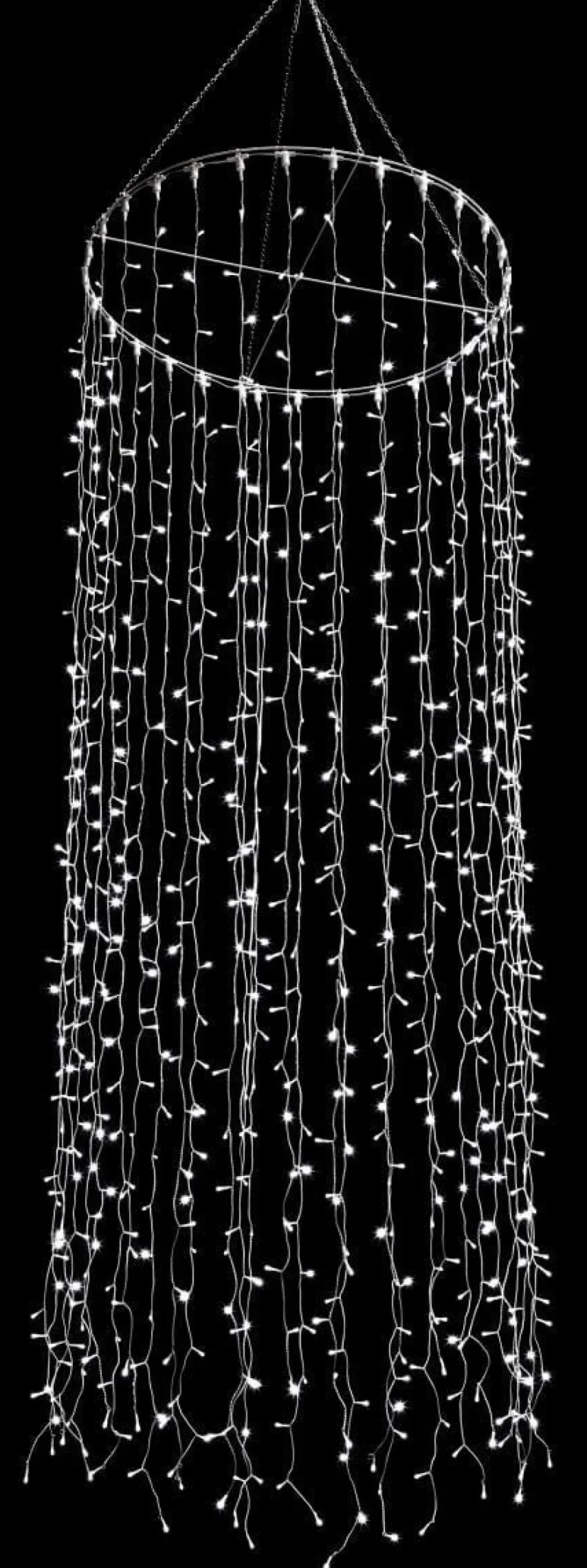 Suspension Chaînes Lumineuses LED, Lumière he, 500 Cm, Ø 100 Cm-DecoWoerner