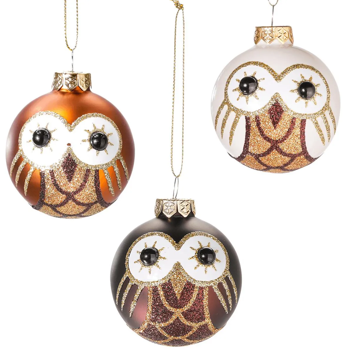 Suspensions Décoratives Boule En Verre "Chouette" 24 Pièces En Boîte-DecoWoerner Sale