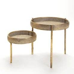Table Métallique Tressée Viennoise 68,5x41,5x38,5cm-DecoWoerner New